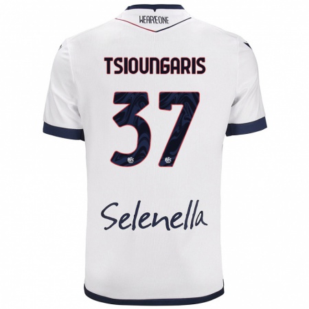 Kandiny Férfi Theodoros Tsioungaris #37 Fehér Royal Blue Idegenbeli Jersey 2024/25 Mez Póló Ing