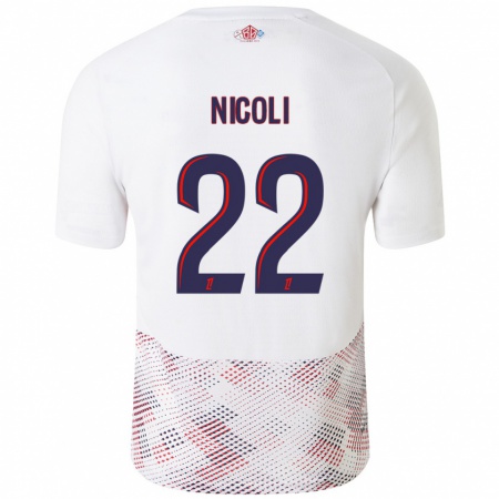 Kandiny Férfi Morgane Nicoli #22 Fehér Royal Blue Idegenbeli Jersey 2024/25 Mez Póló Ing