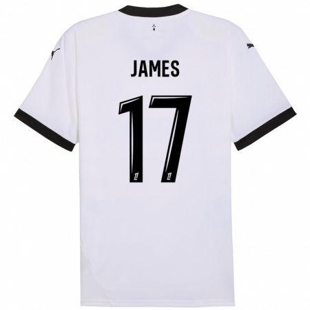 Kandiny Férfi Jordan James #17 Fehér Fekete Idegenbeli Jersey 2024/25 Mez Póló Ing