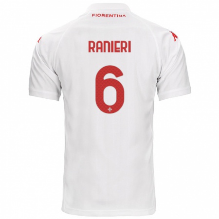 Kandiny Férfi Luca Ranieri #6 Fehér Idegenbeli Jersey 2024/25 Mez Póló Ing