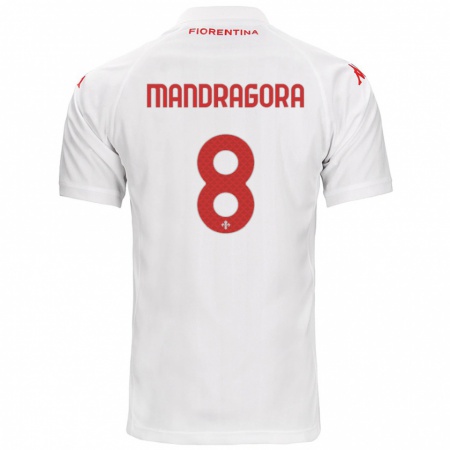 Kandiny Férfi Rolando Mandragora #8 Fehér Idegenbeli Jersey 2024/25 Mez Póló Ing