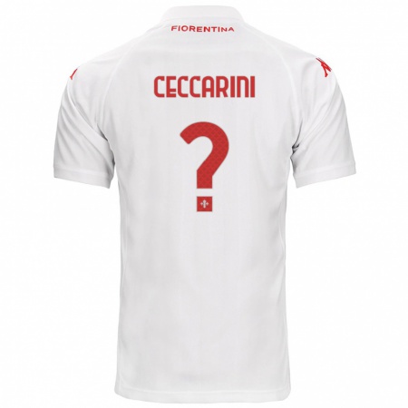 Kandiny Férfi Mattia Ceccarini #0 Fehér Idegenbeli Jersey 2024/25 Mez Póló Ing