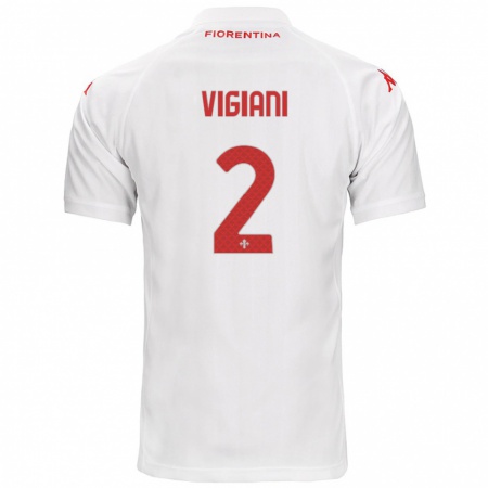 Kandiny Férfi Lorenzo Vigiani #2 Fehér Idegenbeli Jersey 2024/25 Mez Póló Ing