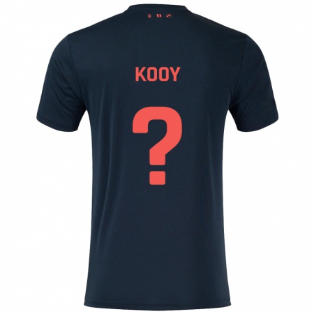 Kandiny Férfi Wessel Kooy #0 Fekete Piros Idegenbeli Jersey 2024/25 Mez Póló Ing