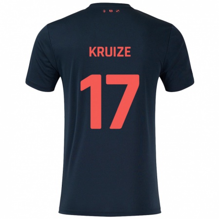 Kandiny Férfi Elisha Kruize #17 Fekete Piros Idegenbeli Jersey 2024/25 Mez Póló Ing