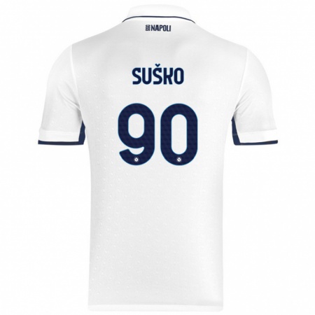 Kandiny Férfi Daniel Suško #90 Fehér Royal Blue Idegenbeli Jersey 2024/25 Mez Póló Ing