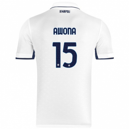 Kandiny Férfi Aurelle Awona #15 Fehér Royal Blue Idegenbeli Jersey 2024/25 Mez Póló Ing