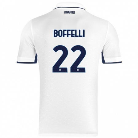 Kandiny Férfi Valerio Boffelli #22 Fehér Royal Blue Idegenbeli Jersey 2024/25 Mez Póló Ing