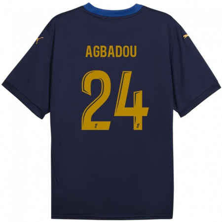 Kandiny Férfi Emmanuel Agbadou #24 Sötétkék Arany Idegenbeli Jersey 2024/25 Mez Póló Ing