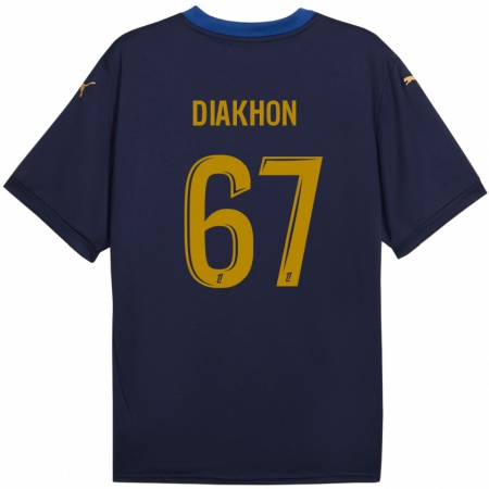 Kandiny Férfi Mamadou Diakhon #67 Sötétkék Arany Idegenbeli Jersey 2024/25 Mez Póló Ing