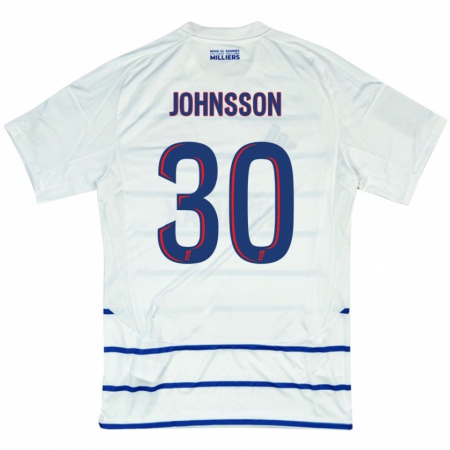 Kandiny Férfi Karl-Johan Johnsson #30 Fehér Kék Idegenbeli Jersey 2024/25 Mez Póló Ing