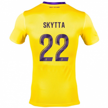 Kandiny Férfi Naatan Skyttä #22 Sárga Lila Idegenbeli Jersey 2024/25 Mez Póló Ing