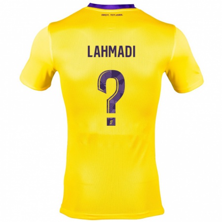 Kandiny Férfi Noah Lahmadi #0 Sárga Lila Idegenbeli Jersey 2024/25 Mez Póló Ing