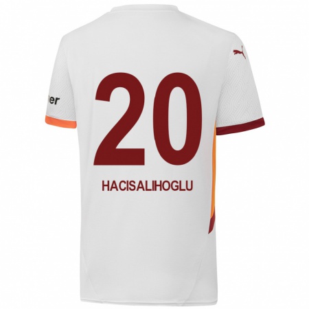 Kandiny Férfi Arda Hacısalihoğlu #20 Fehér Sárga Piros Idegenbeli Jersey 2024/25 Mez Póló Ing