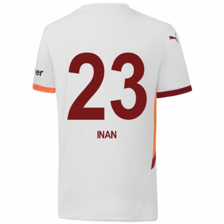 Kandiny Férfi Müge İnan #23 Fehér Sárga Piros Idegenbeli Jersey 2024/25 Mez Póló Ing