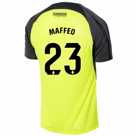 Kandiny Férfi Pablo Maffeo #23 Fluoreszkáló Zöld Fekete Idegenbeli Jersey 2024/25 Mez Póló Ing