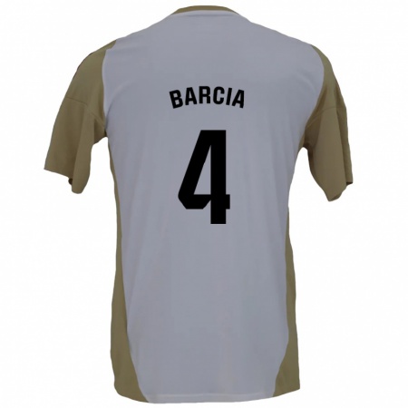 Kandiny Férfi Sergio Barcia #4 Barna Fehér Idegenbeli Jersey 2024/25 Mez Póló Ing