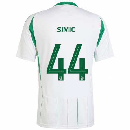 Kandiny Férfi Lorenco Simic #44 Fehér Zöld Idegenbeli Jersey 2024/25 Mez Póló Ing