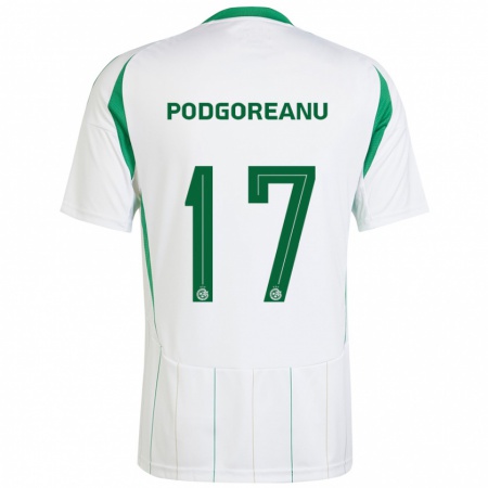 Kandiny Férfi Suf Podgoreanu #17 Fehér Zöld Idegenbeli Jersey 2024/25 Mez Póló Ing