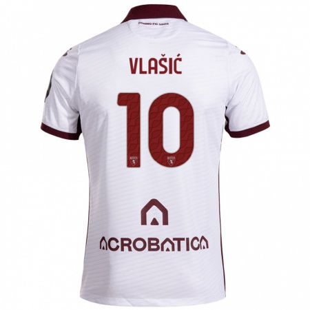 Kandiny Férfi Nikola Vlašić #10 Fehér Barna Idegenbeli Jersey 2024/25 Mez Póló Ing