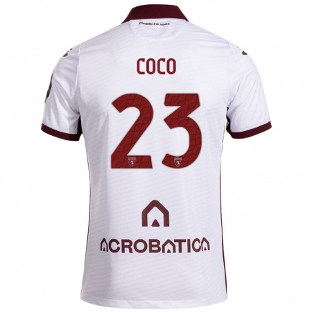 Kandiny Férfi Saúl Coco #23 Fehér Barna Idegenbeli Jersey 2024/25 Mez Póló Ing