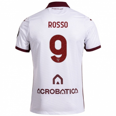 Kandiny Férfi Eleonora Rosso #9 Fehér Barna Idegenbeli Jersey 2024/25 Mez Póló Ing