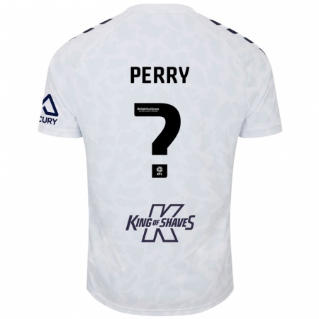 Kandiny Férfi Callum Perry #0 Fehér Idegenbeli Jersey 2024/25 Mez Póló Ing