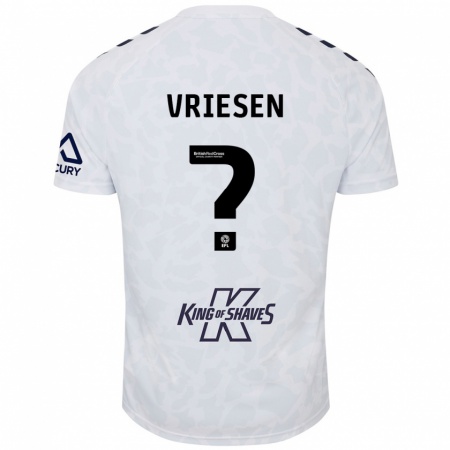 Kandiny Férfi Fabian Vriesen #0 Fehér Idegenbeli Jersey 2024/25 Mez Póló Ing