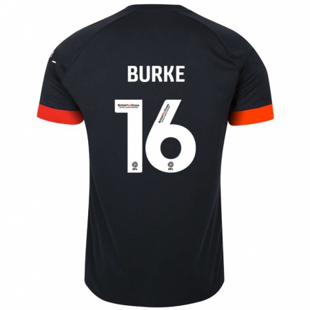 Kandiny Férfi Reece Burke #16 Fekete Narancs Idegenbeli Jersey 2024/25 Mez Póló Ing