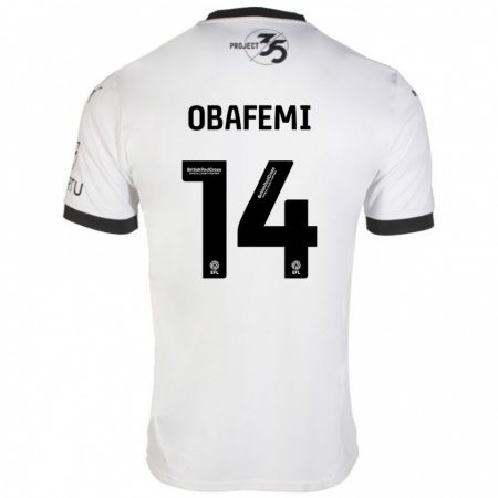 Kandiny Férfi Michael Obafemi #14 Fehér Fekete Idegenbeli Jersey 2024/25 Mez Póló Ing