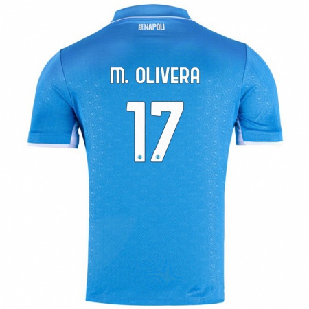 Kandiny Női Mathías Olivera #17 Ég Kék Hazai Jersey 2024/25 Mez Póló Ing