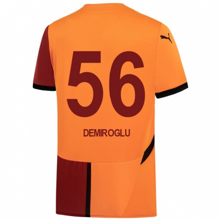 Kandiny Női Baran Demiroğlu #56 Sárga Piros Hazai Jersey 2024/25 Mez Póló Ing