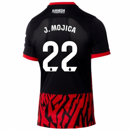 Kandiny Női Johan Mojica #22 Fekete Piros Hazai Jersey 2024/25 Mez Póló Ing