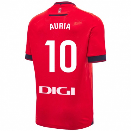 Kandiny Női Miguel Auría #10 Piros Fehér Hazai Jersey 2024/25 Mez Póló Ing