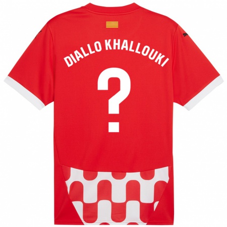 Kandiny Női Siaka Diallo Khallouki #0 Piros Fehér Hazai Jersey 2024/25 Mez Póló Ing