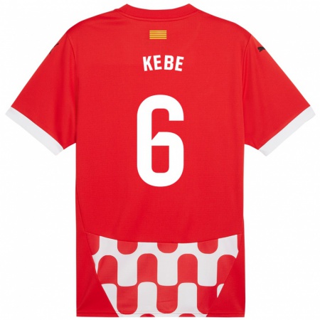 Kandiny Női Ibrahima Kébé #6 Piros Fehér Hazai Jersey 2024/25 Mez Póló Ing