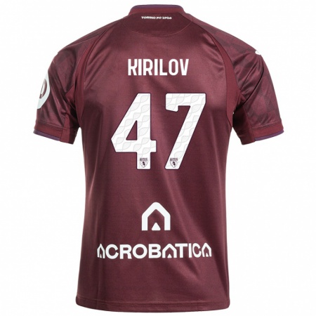 Kandiny Női Martin Kirilov #47 Barna Fehér Hazai Jersey 2024/25 Mez Póló Ing