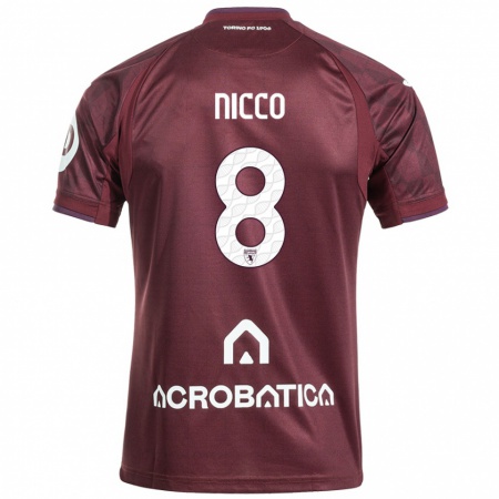 Kandiny Női Giada Nicco #8 Barna Fehér Hazai Jersey 2024/25 Mez Póló Ing