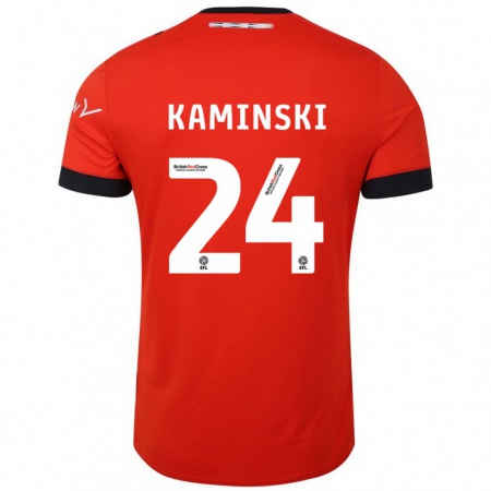 Kandiny Női Thomas Kaminski #24 Narancssárga Fekete Hazai Jersey 2024/25 Mez Póló Ing