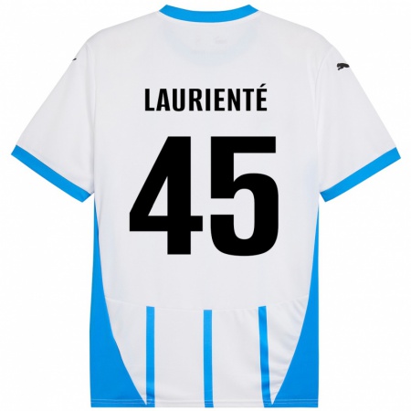 Kandiny Női Armand Laurienté #45 Fehér Kék Idegenbeli Jersey 2024/25 Mez Póló Ing