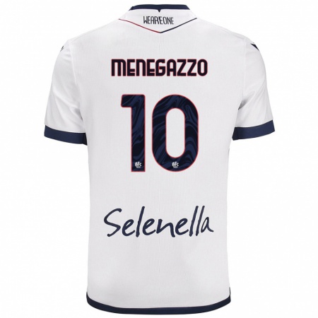 Kandiny Női Lorenzo Menegazzo #10 Fehér Royal Blue Idegenbeli Jersey 2024/25 Mez Póló Ing