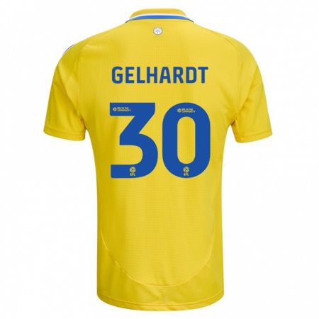 Kandiny Női Joe Gelhardt #30 Sárga Kék Idegenbeli Jersey 2024/25 Mez Póló Ing