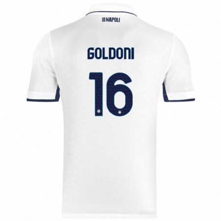 Kandiny Női Eleonora Goldoni #16 Fehér Royal Blue Idegenbeli Jersey 2024/25 Mez Póló Ing