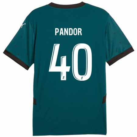 Kandiny Női Yannick Pandor #40 Sötétzöld Idegenbeli Jersey 2024/25 Mez Póló Ing