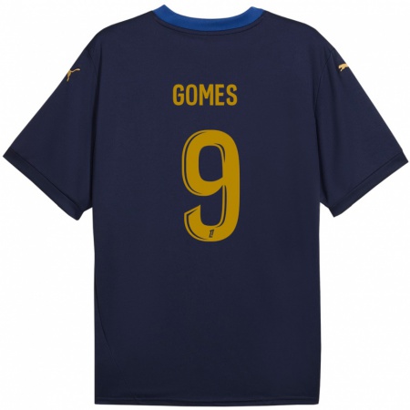 Kandiny Női Mélissa Gomes #9 Sötétkék Arany Idegenbeli Jersey 2024/25 Mez Póló Ing