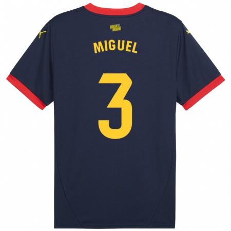 Kandiny Női Miguel Gutiérrez #3 Sötétvörös Idegenbeli Jersey 2024/25 Mez Póló Ing