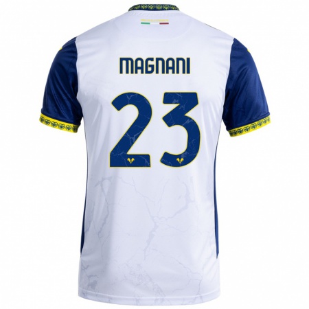 Kandiny Női Giangiacomo Magnani #23 Fehér Kék Idegenbeli Jersey 2024/25 Mez Póló Ing