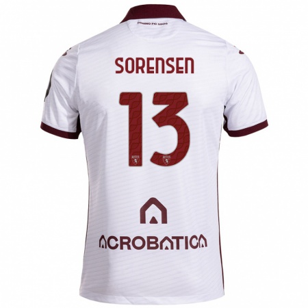 Kandiny Női Ben Sørensen #13 Fehér Barna Idegenbeli Jersey 2024/25 Mez Póló Ing