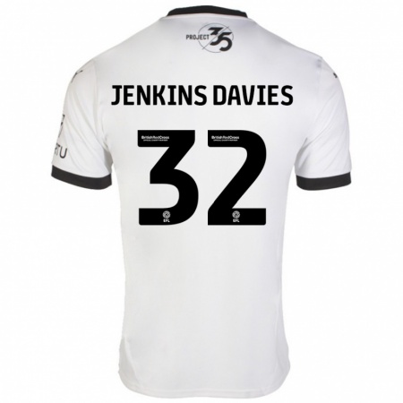 Kandiny Női Will Jenkins-Davies #32 Fehér Fekete Idegenbeli Jersey 2024/25 Mez Póló Ing