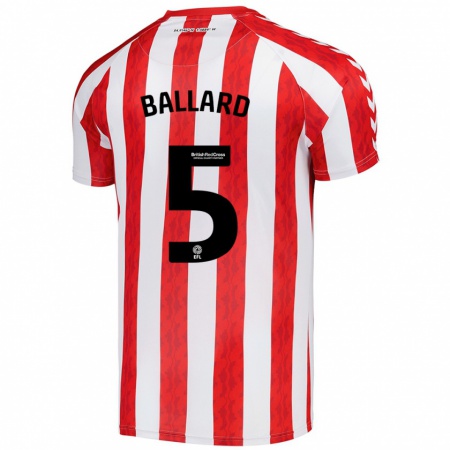 Kandiny Gyermek Daniel Ballard #5 Piros Fehér Hazai Jersey 2024/25 Mez Póló Ing